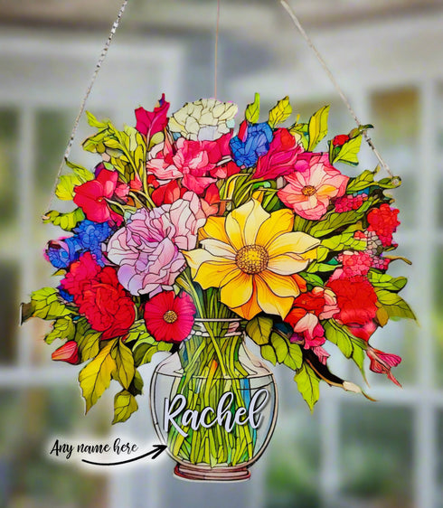 Everlasting Mixed Flowers in Vase Personalised